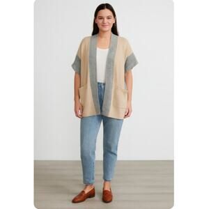 LABEL+thread SZ S Wool/Cashmere Kaia Sleeveless Cardigan in Barley & Gray $248